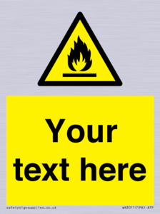 Custom flammable sign